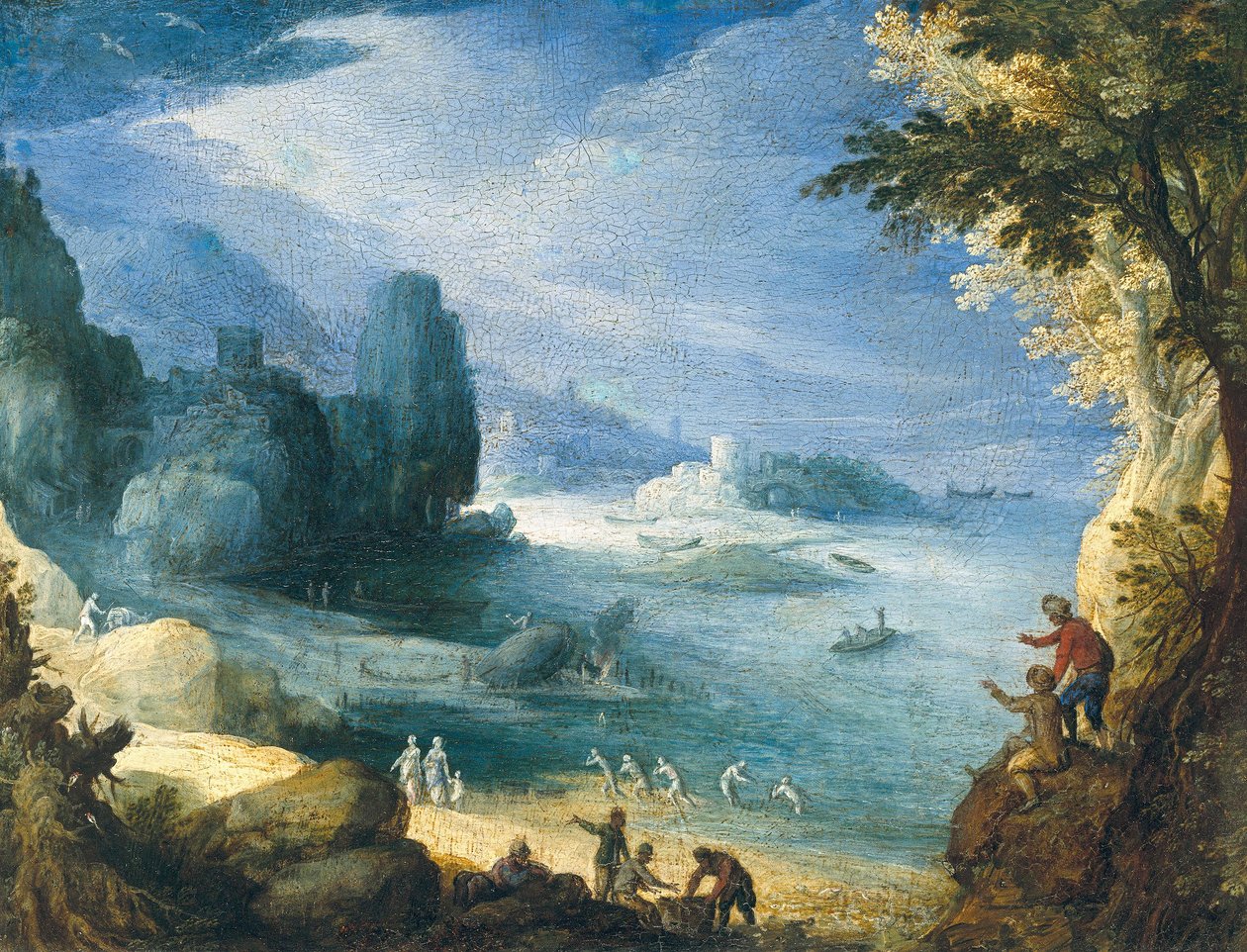 Paesaggio con vista su una baia da Paul Bril
