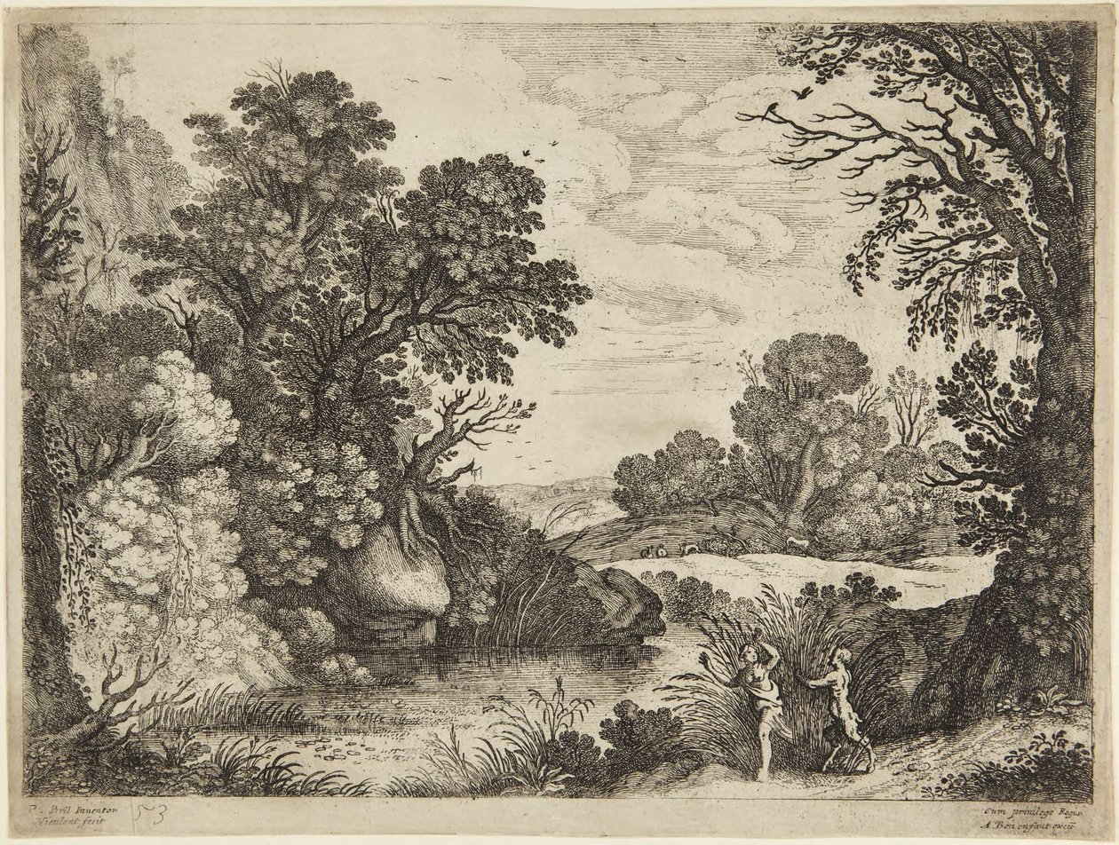 Ninfa e satiro da Paul Bril