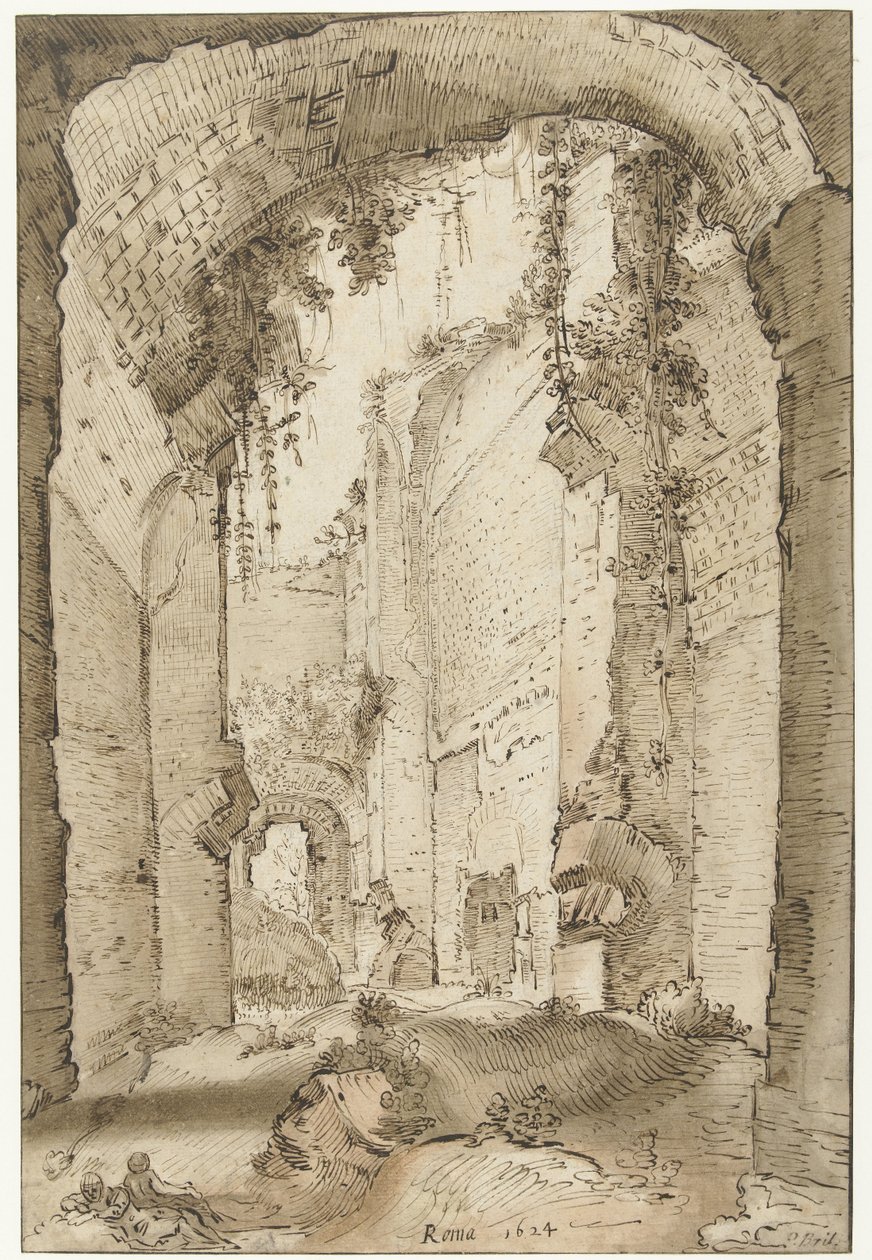 Rovine del palazzo di Settimio Severo sul Palatino da Paul Bril