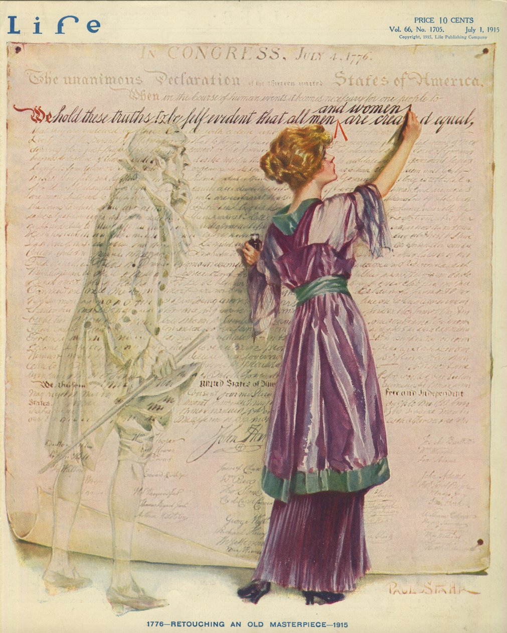1776 - Ritoccare un vecchio capolavoro - 1915, copertina della rivista Life da Paul C. Stahr