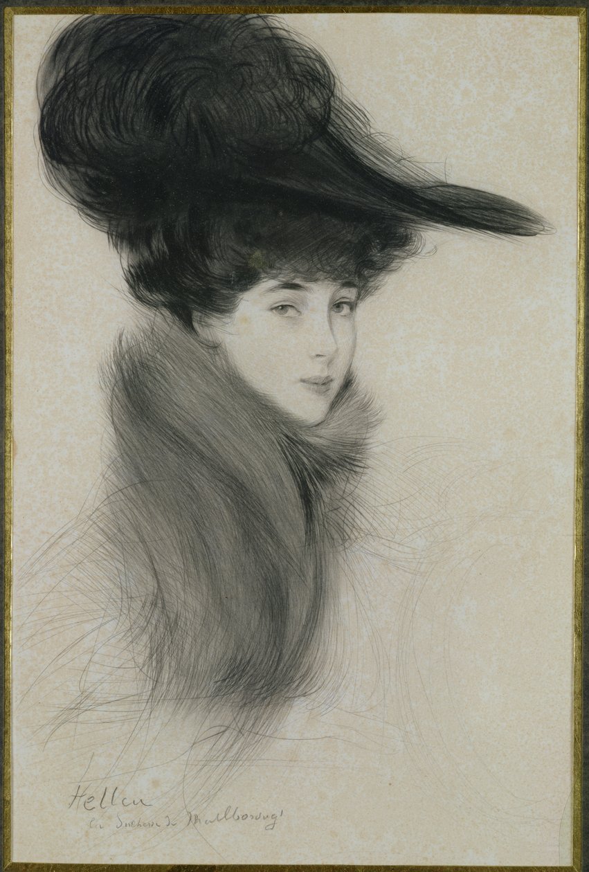 Consuelo Vanderbilt (1877-1964) Duchessa di Marlborough, c.1901 (puntasecca) da Paul Cesar Helleu