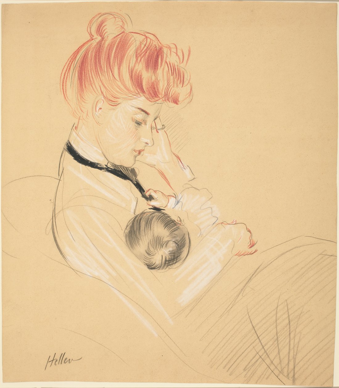 Madame Helleu che Culla Paulette tra le Braccia da Paul Cesar Helleu