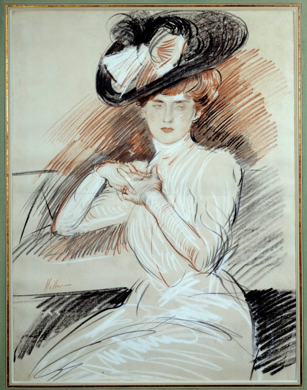 Madame Helleu. Disegno di Paul Helleu (1859-1927), XX secolo. Bayonne, Museo Bonnat da Paul Cesar Helleu