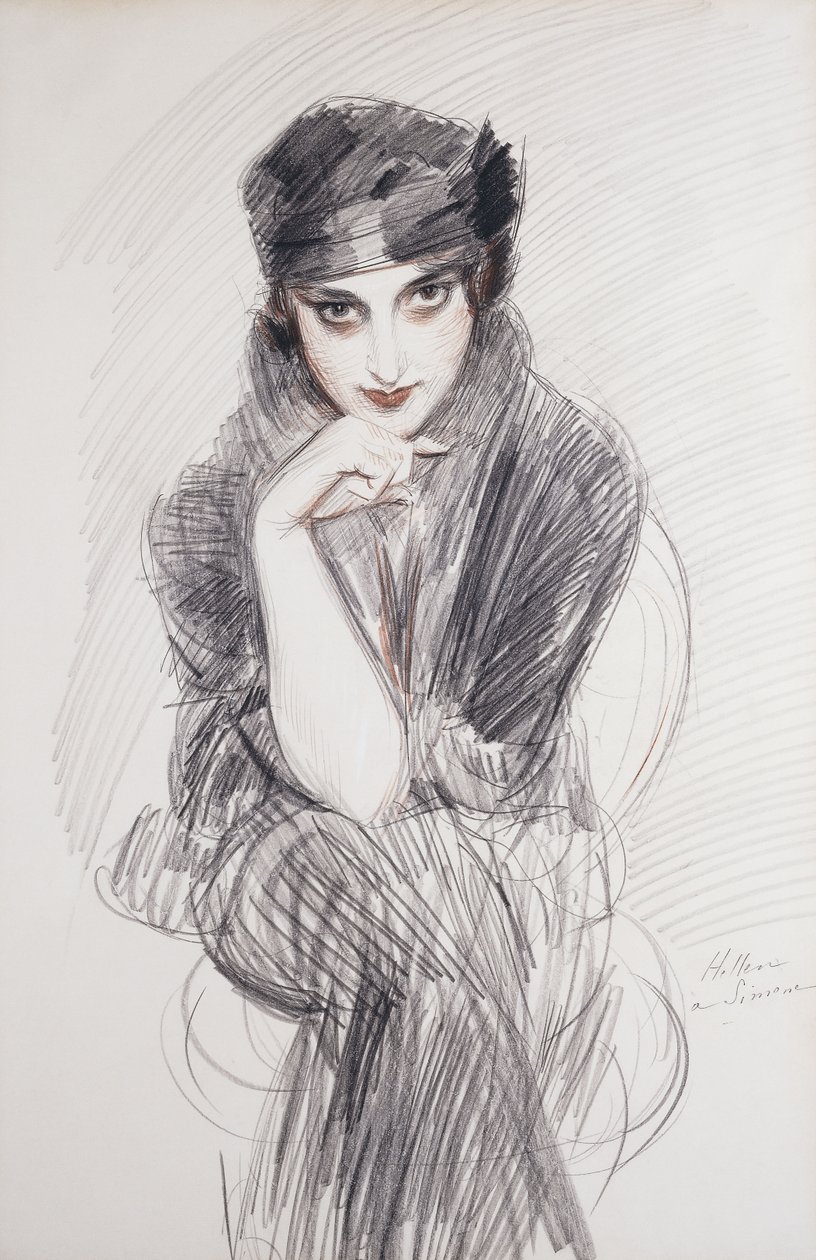 Ritratto di una signora, possibilmente Madame Van Cleef da Paul Cesar Helleu