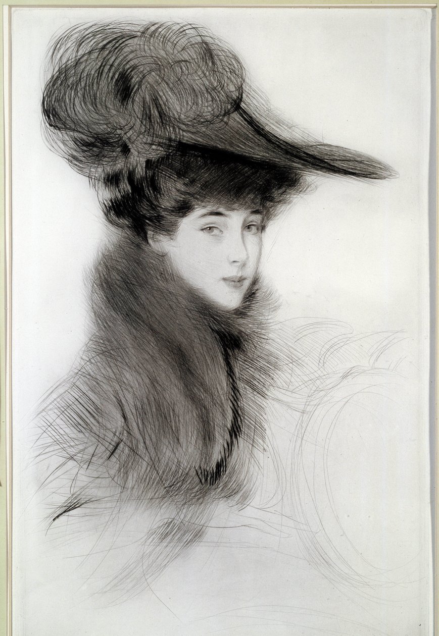 Ritratto della Duchessa di Malborough. Disegno di Paul Helleu (1859-1927), XX secolo. Bayonne, Museo Bonnat da Paul Cesar Helleu