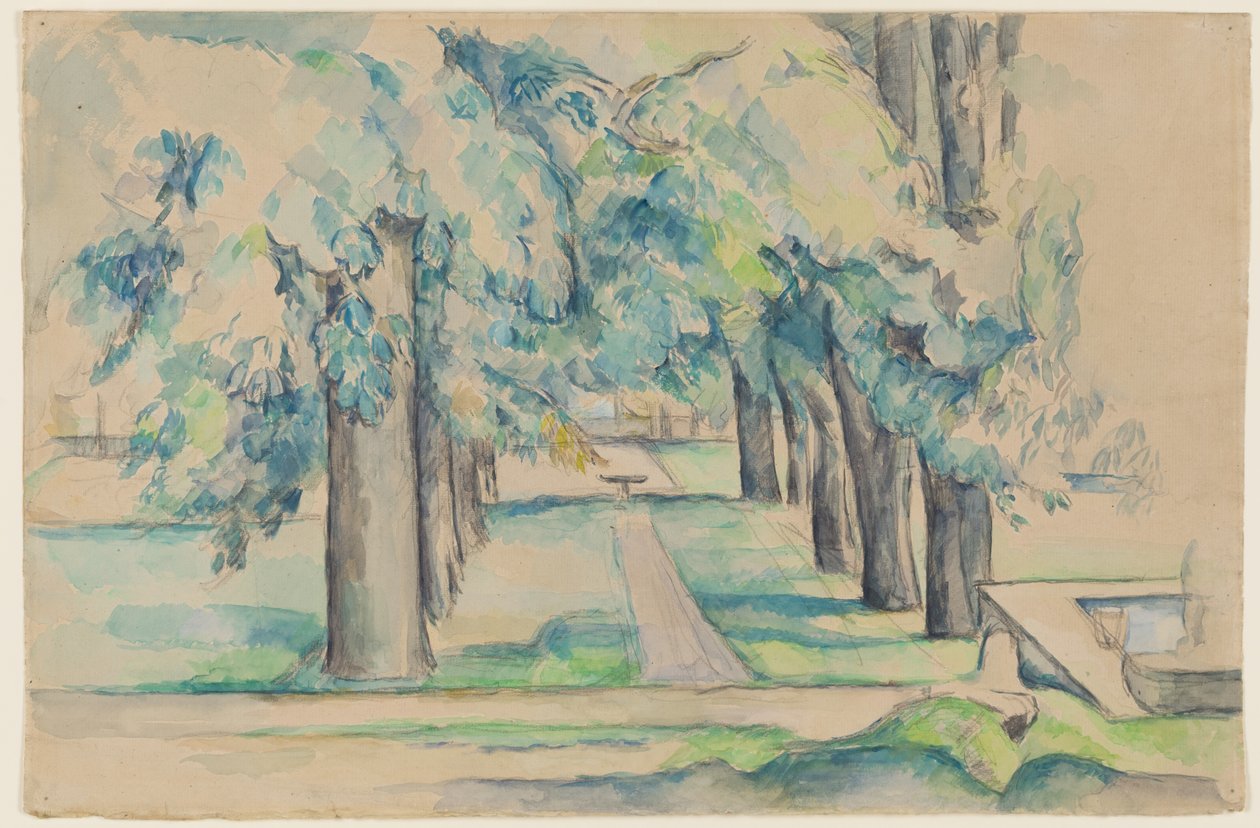 Viale di castagni al Jas de Bouffan, c.1878-90 da Paul Cézanne