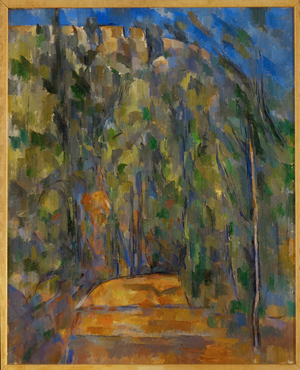 Curva della strada forestale (olio su tela) da Paul Cezanne