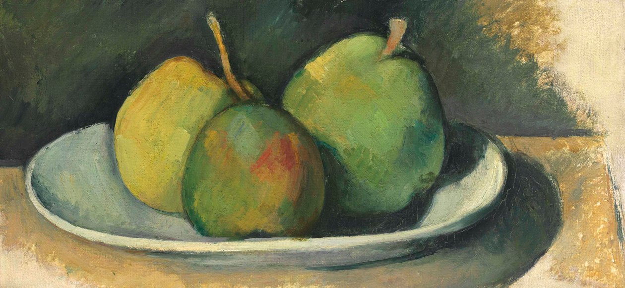 Pere su un piatto bianco da Paul Cézanne