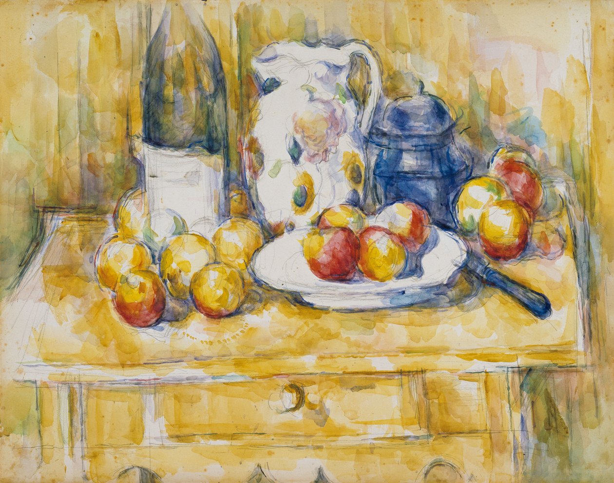 Natura morta con mele su una credenza da Paul Cézanne