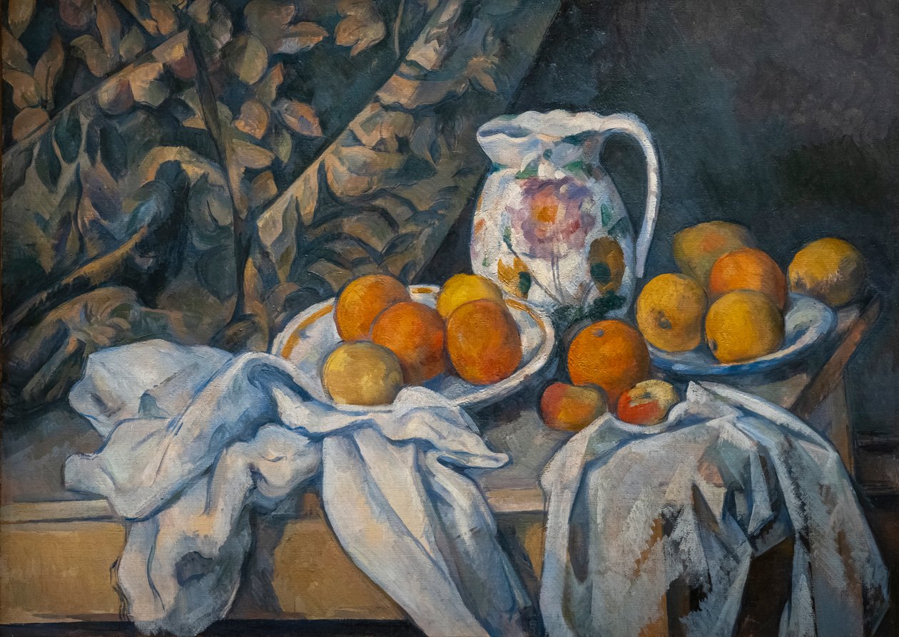 Natura morta con una tenda da Paul Cézanne