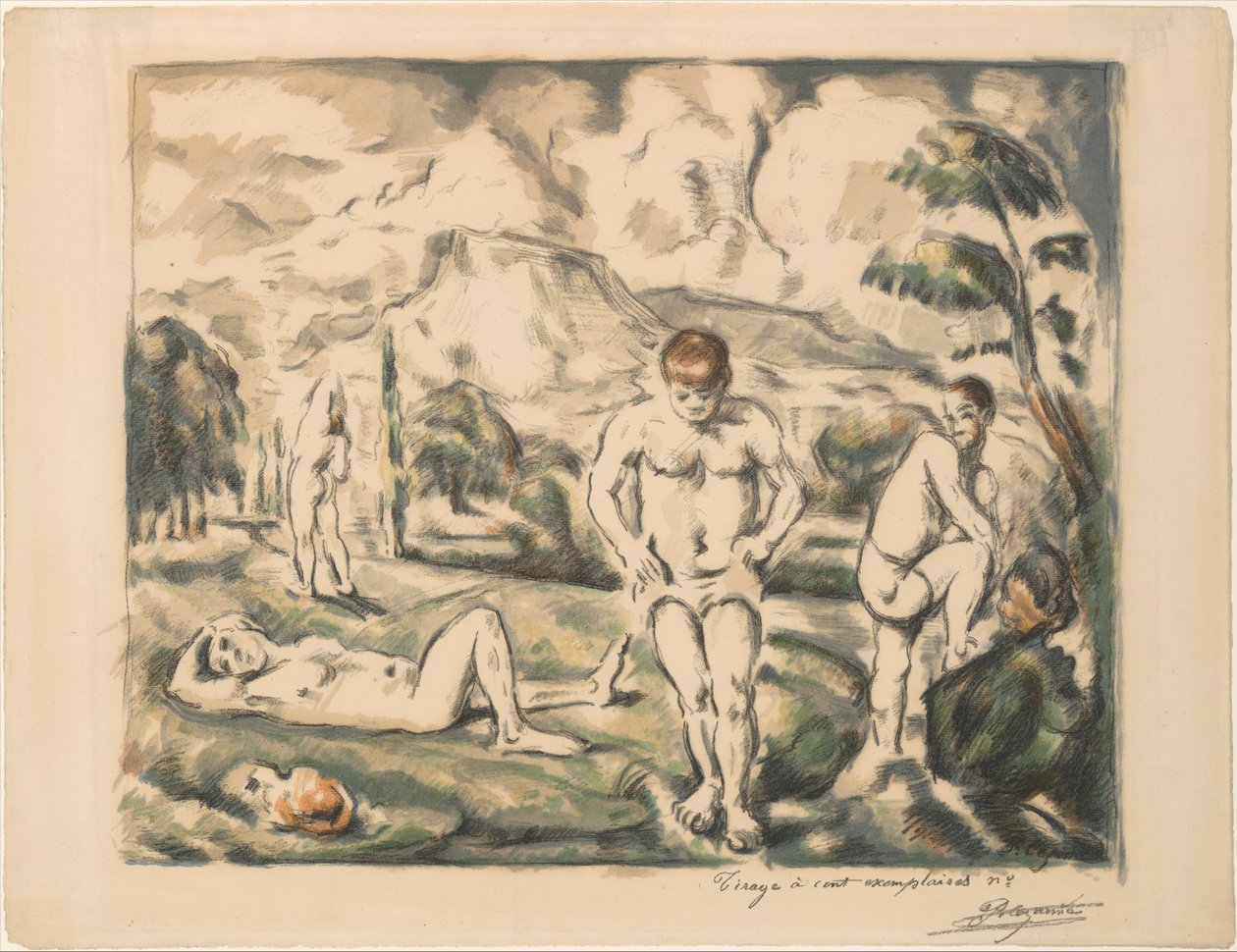 Le grandi bagnanti (Les Baigneurs) da Paul Cézanne