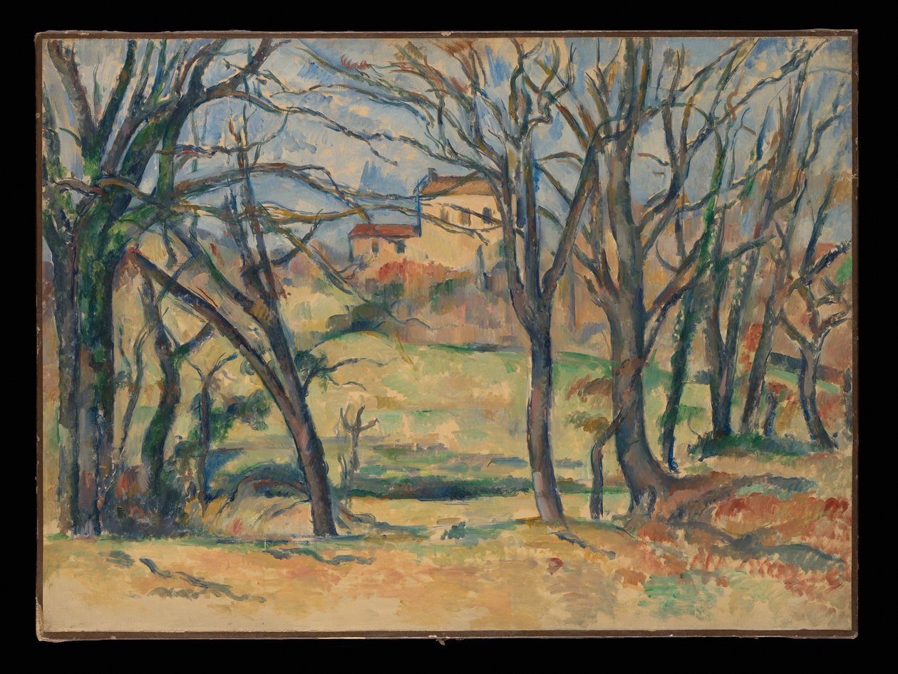 Alberi e case vicino al Jas de Bouffan da Paul Cézanne