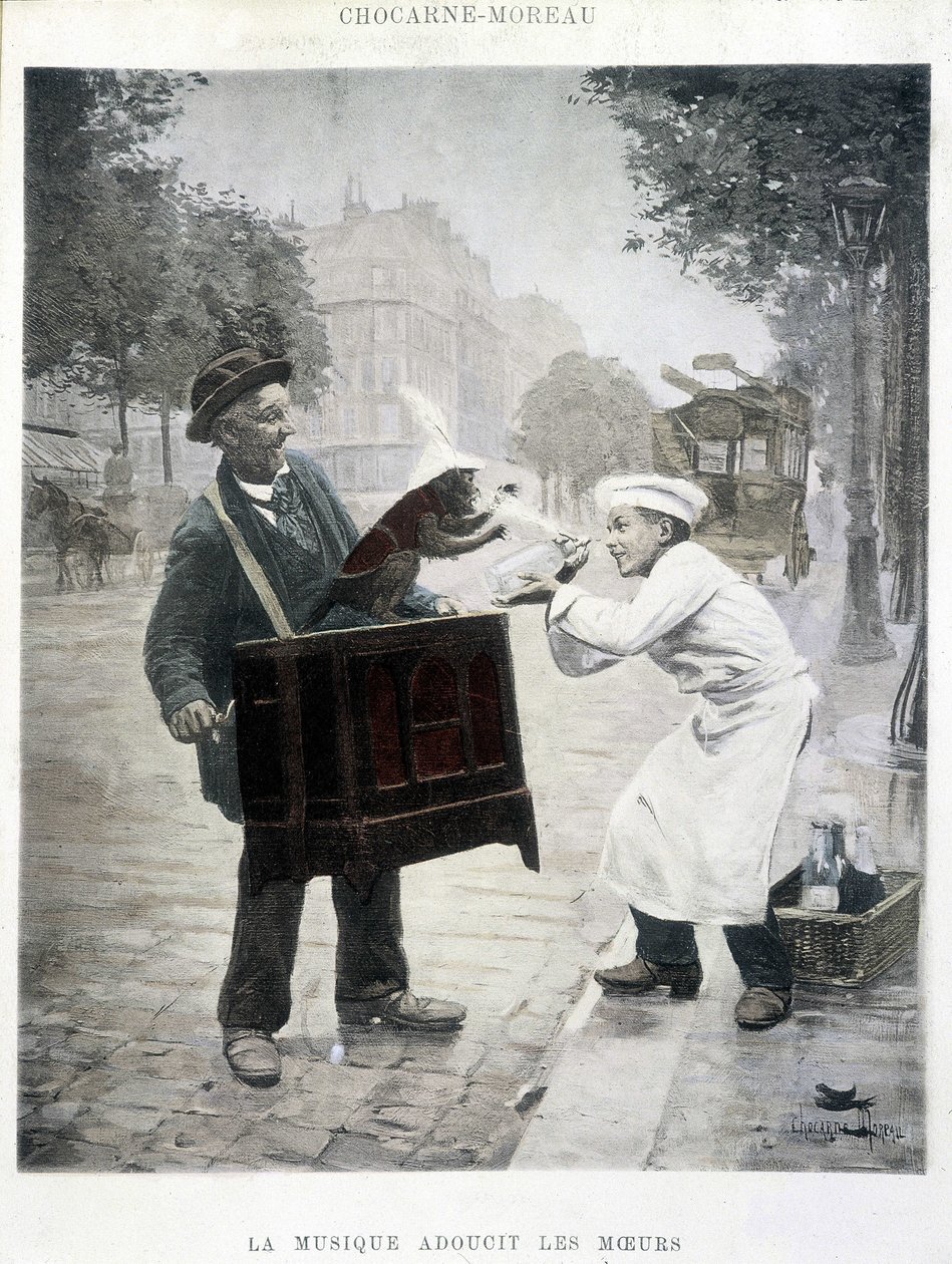 La musica addolcisce i costumi, dipinto di Chocarne-Moreau, c. 1900 da Paul Charles Chocarne Moreau