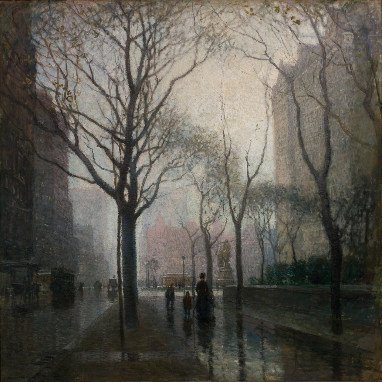 La piazza dopo la pioggia da Paul Cornoyer