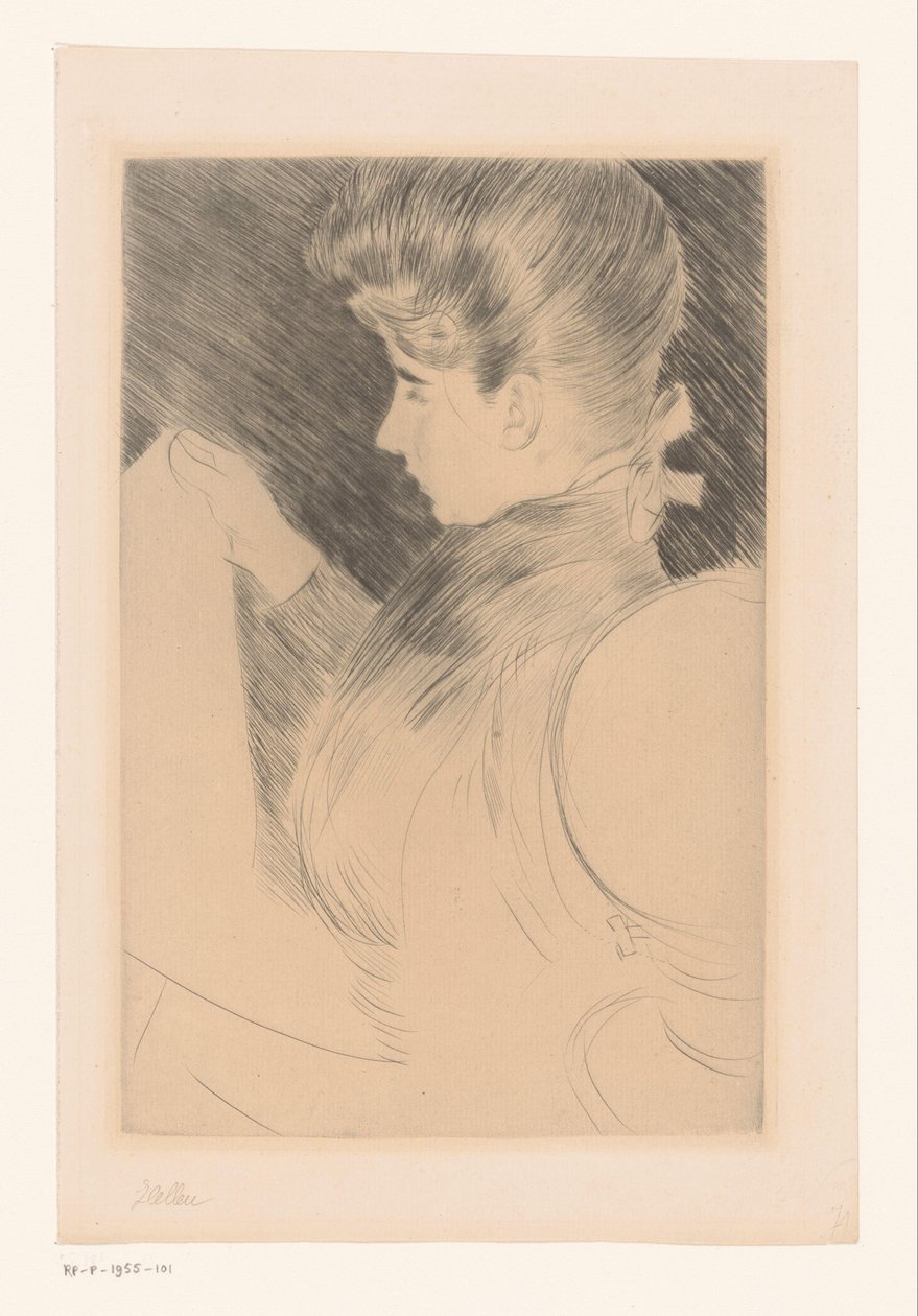 Ritratto di una donna sconosciuta che legge da Paul César Helleu (signed by artist)