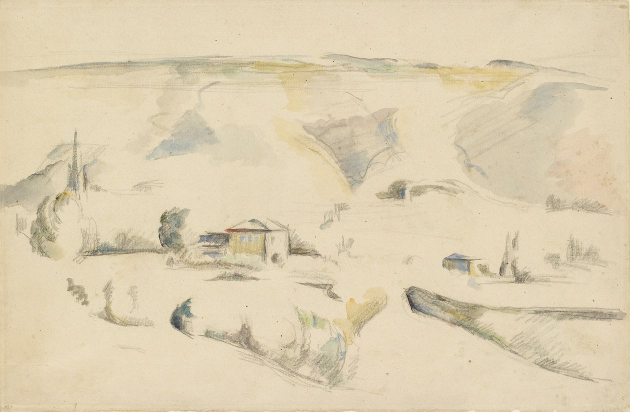 Vista attraverso una valle da Paul Cézanne