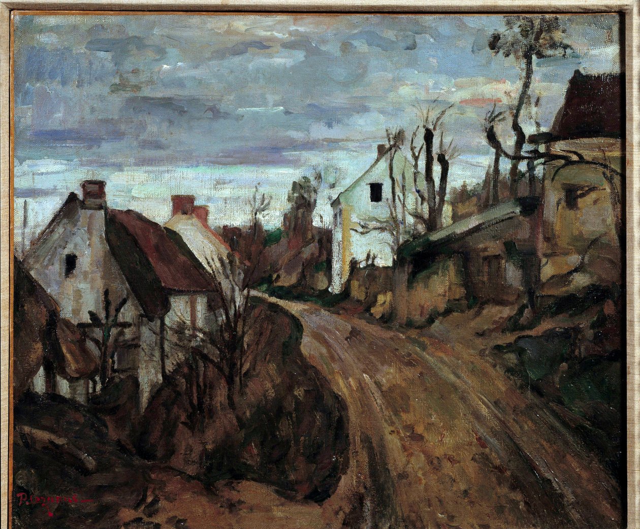 Una strada di villaggio ad Auvers-sur-Oise da Paul Cézanne