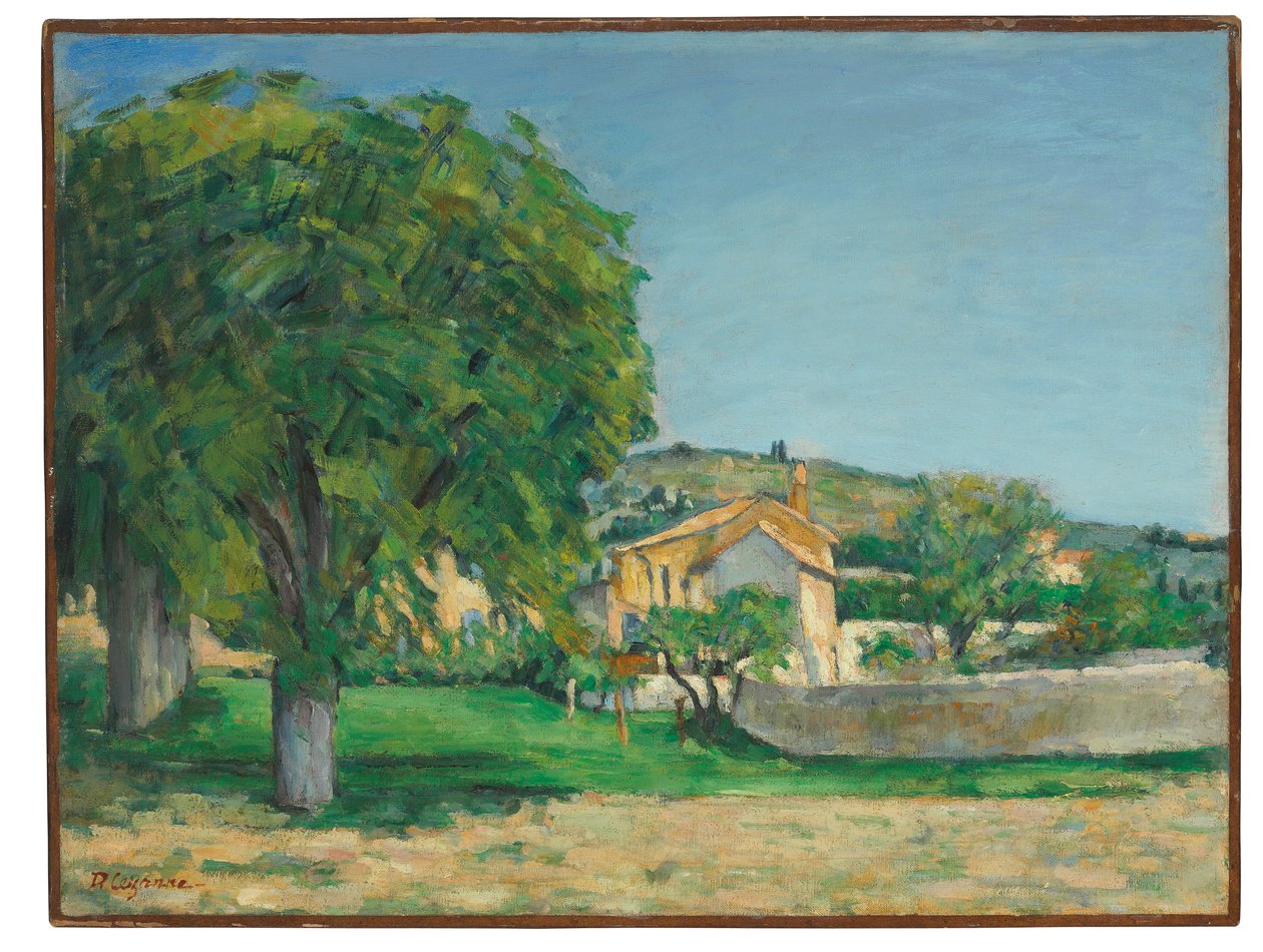 Alberi di castagno e fattoria a Jas de Bouffan, c.1876 da Paul Cézanne