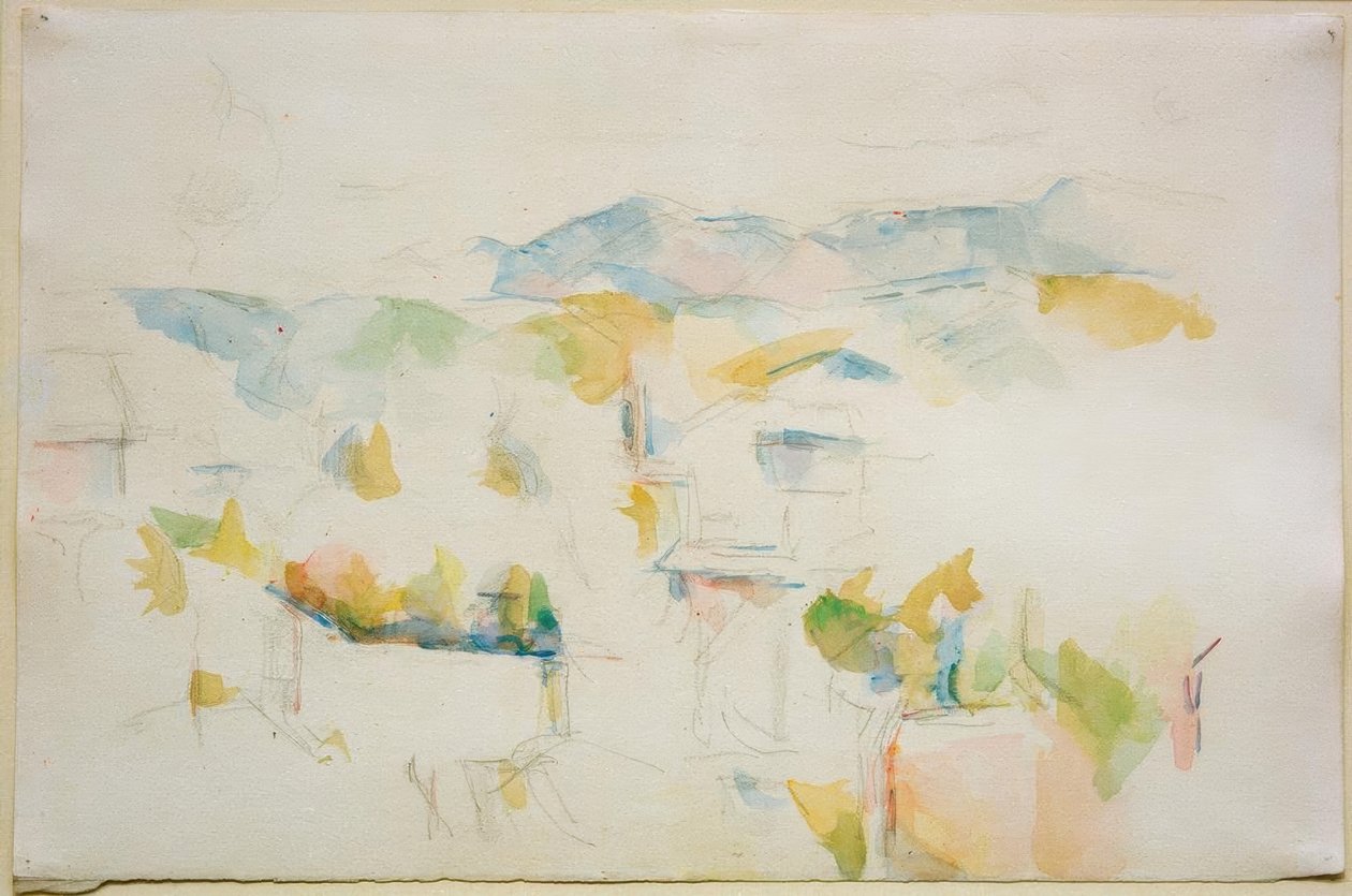 Paesaggio montuoso nei dintorni di Aix-en-Provence da Paul Cézanne