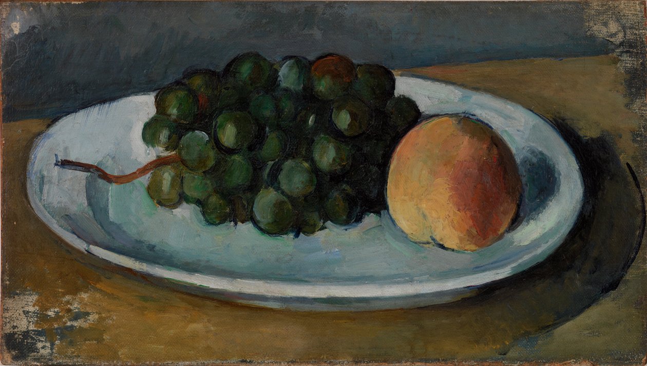 Uva e pesca su un piatto da Paul Cézanne