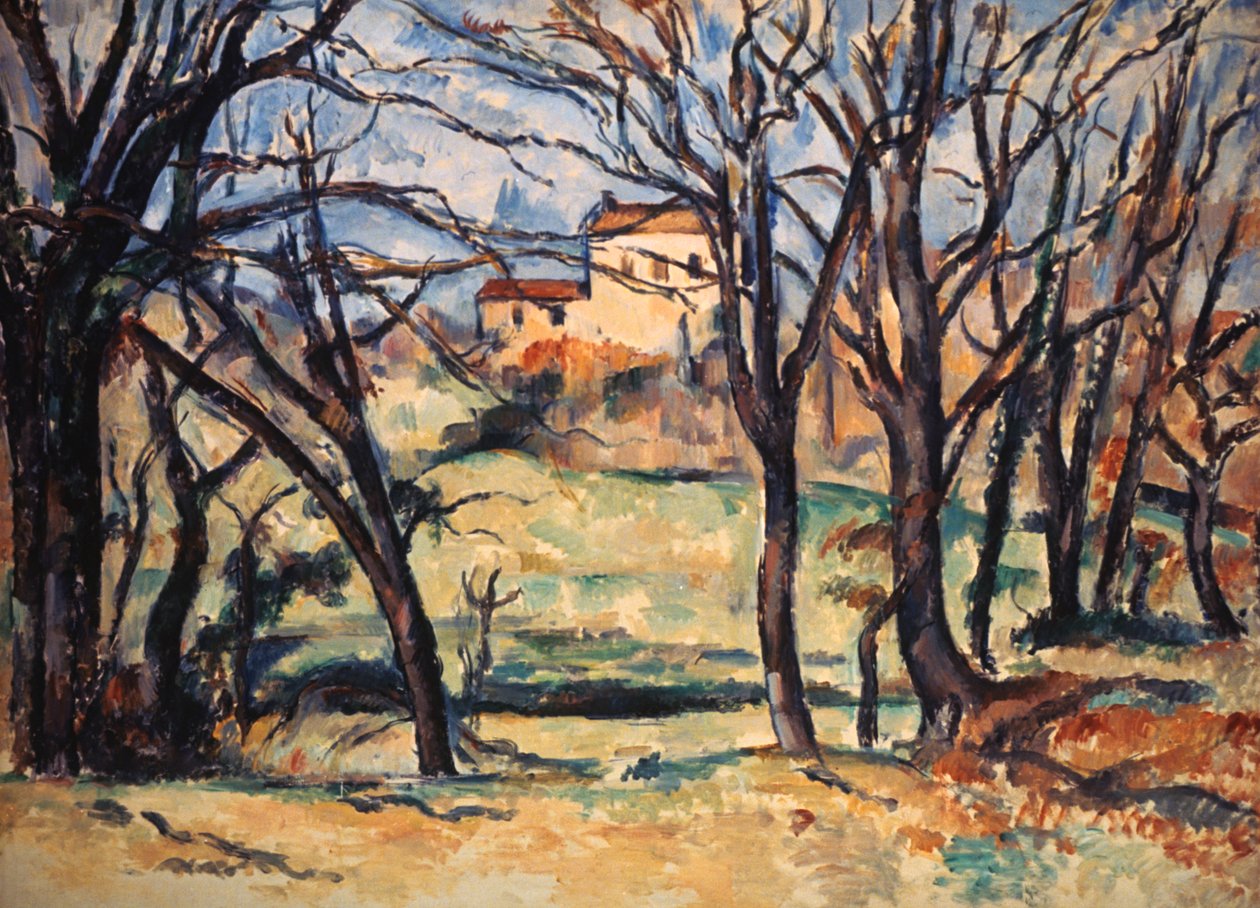 Casa dietro gli alberi sulla strada per Tholonet, c1885 da Paul Cézanne