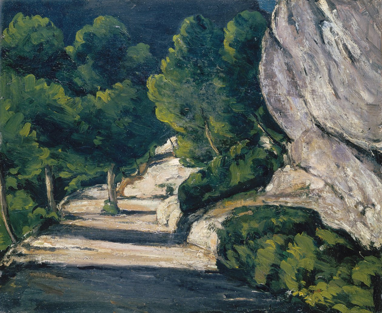 Paesaggio. Strada con Alberi nelle Montagne Rocciose da Paul Cézanne