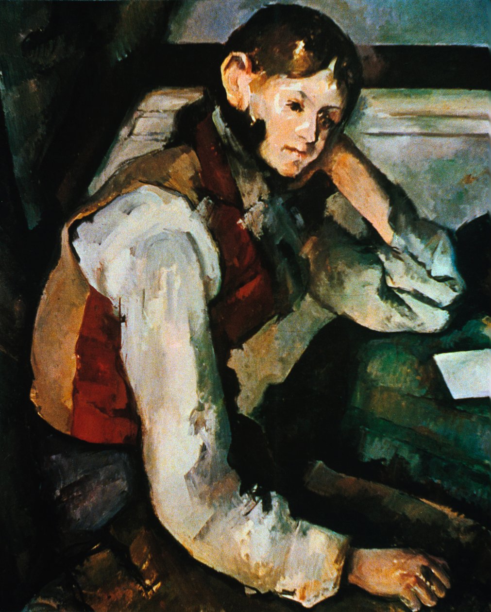 Le Garçon au Gilet Rouge, 1888-1890 da Paul Cézanne