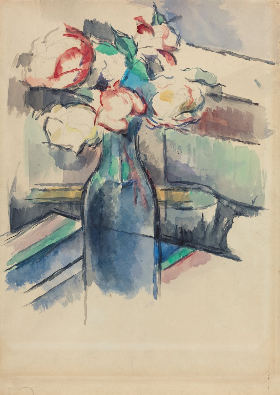 Rose in una Bottiglia [recto] da Paul Cézanne