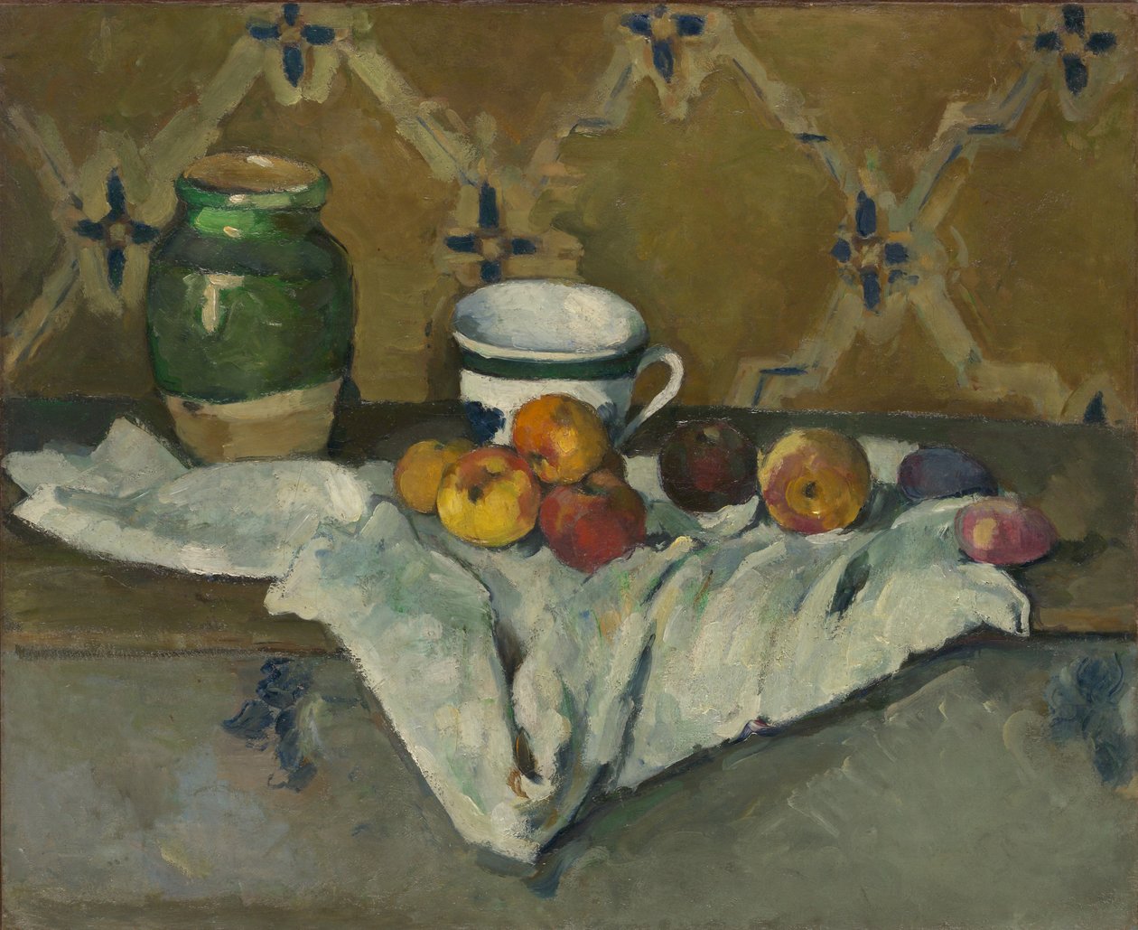 Natura morta con vaso, tazza e mele da Paul Cézanne