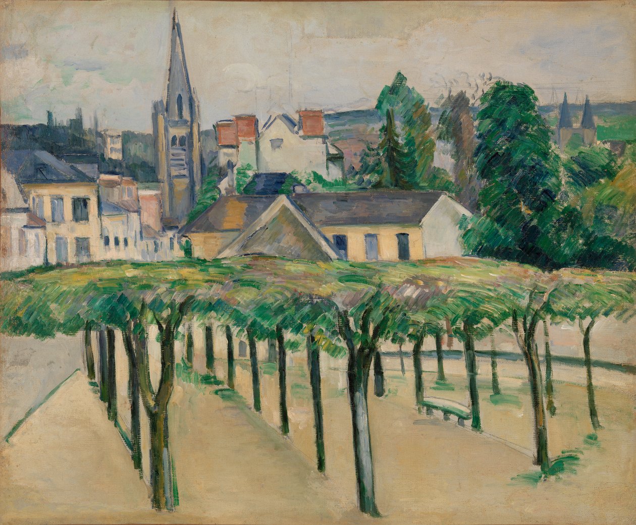 La Chiesa di Saint-Aspais Vista dalla Place de la Préfecture a Melun da Paul Cézanne