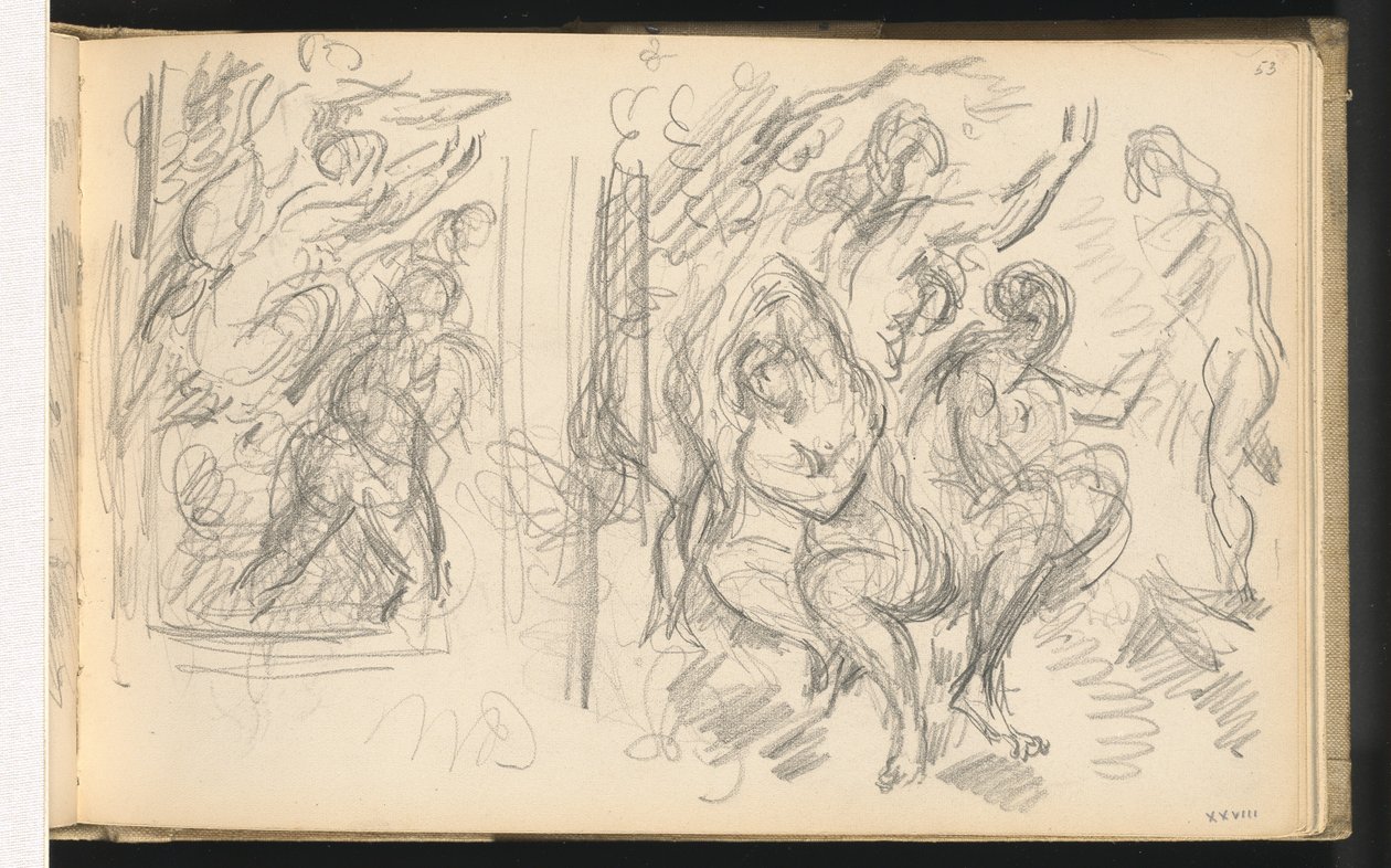 Due studi per "Il giudizio di Paride" o "Il pastore amoroso" da Paul Cézanne