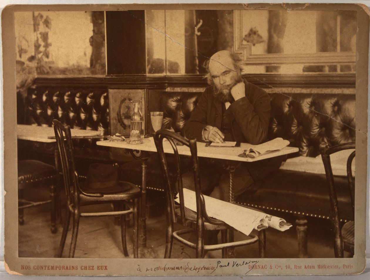 Paul Verlaine nel caffè François 1er a Parigi, 1892 da Paul Dornac