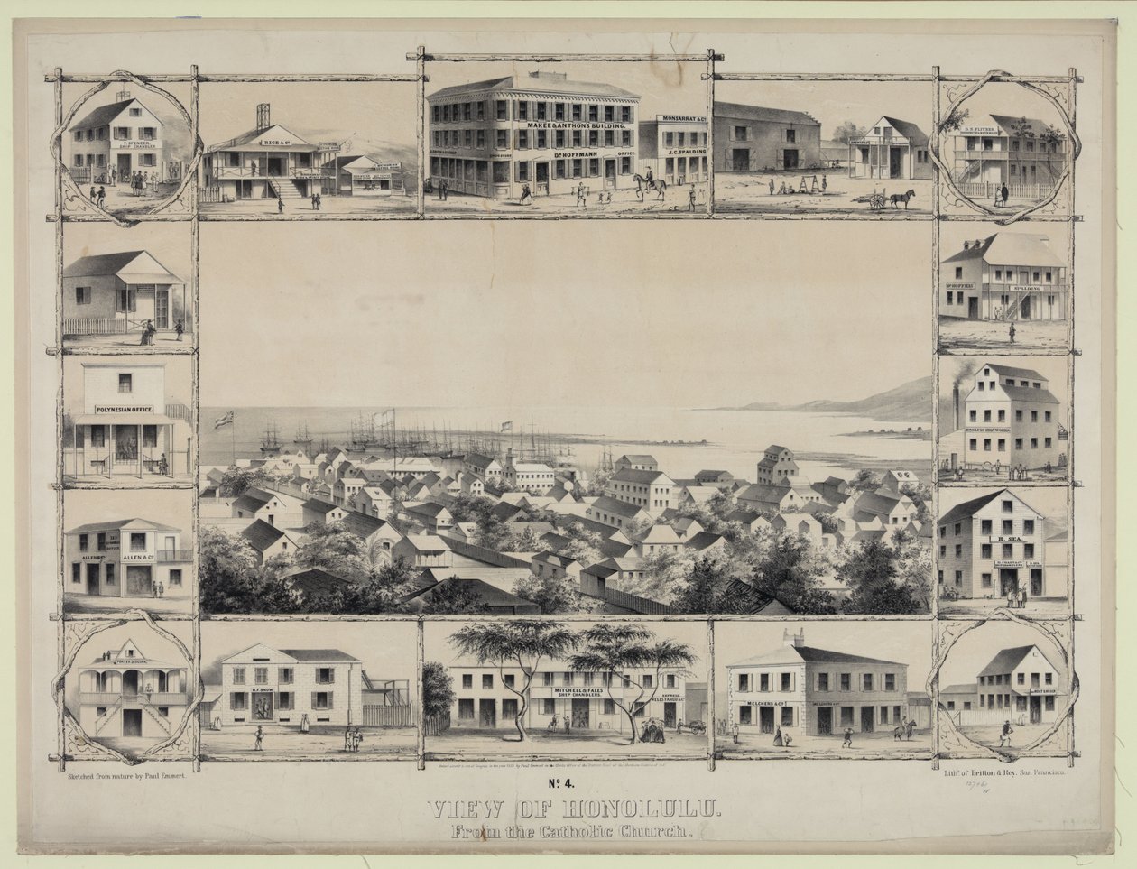 N. 4. Vista di Honolulu. Dalla chiesa cattolica. da Paul Emmert