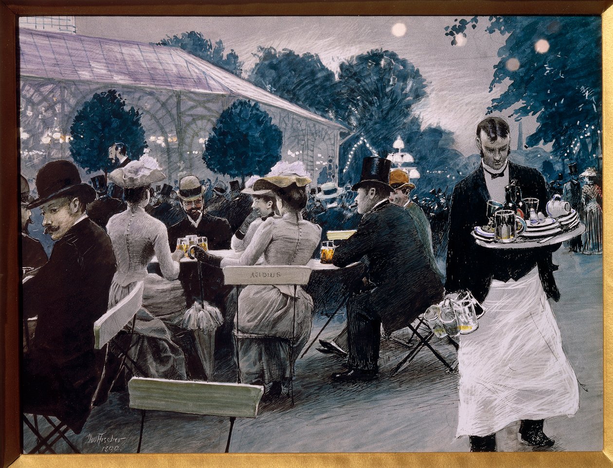 Una serata ai Giardini di Tivoli a Copenhagen da Paul Fischer