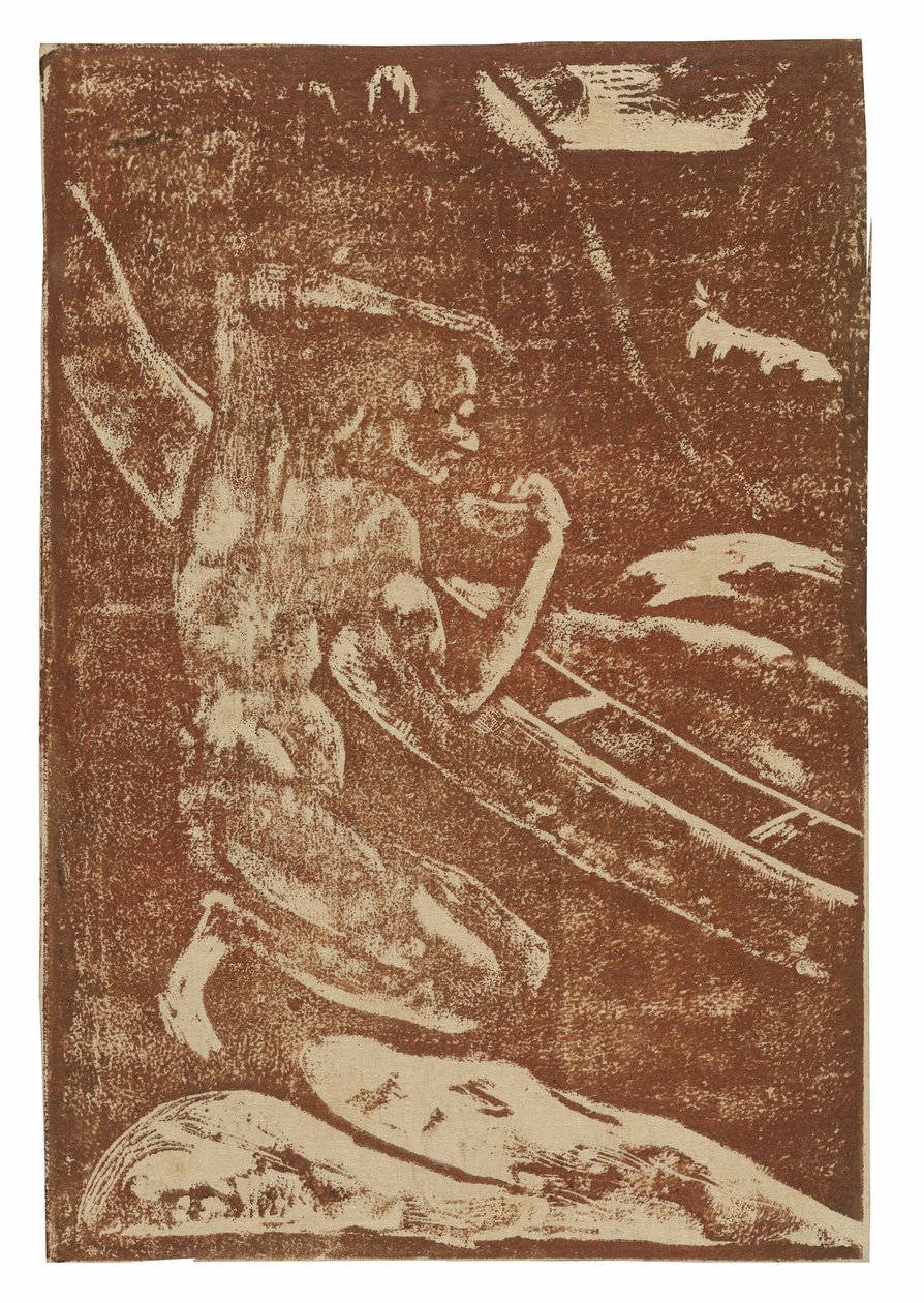 Un pescatore che beve accanto alla sua canoa da Paul Gauguin