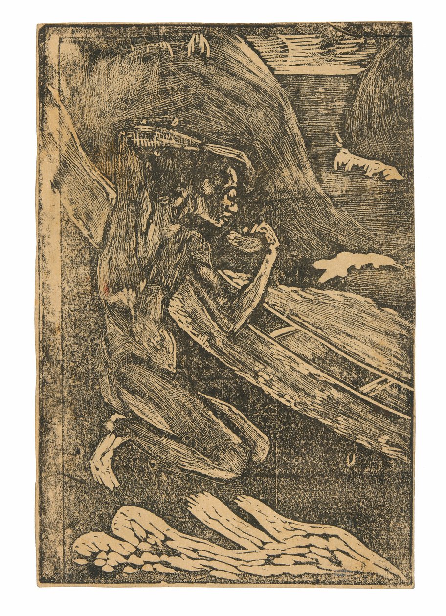 Un pescatore che beve accanto alla sua canoa da Paul Gauguin