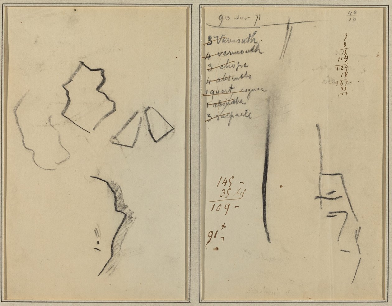 Un Profilo e Quattro Forme; Schizzo della Testa di un Uomo [recto] da Paul Gauguin