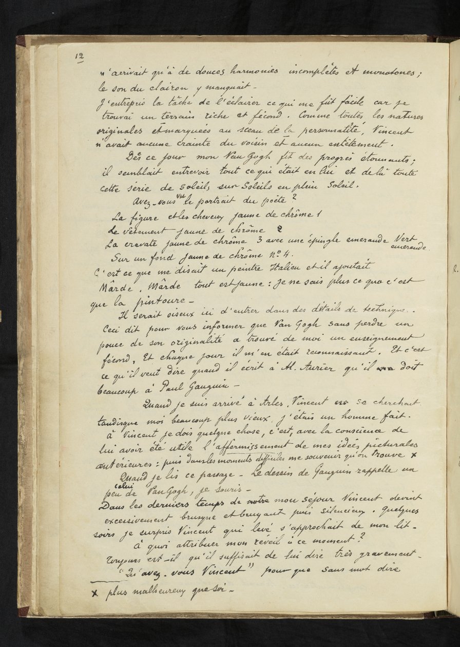 Descrizione del soggiorno di Gauguin con Vincent van Gogh ad Arles (P. 12) da Paul Gauguin