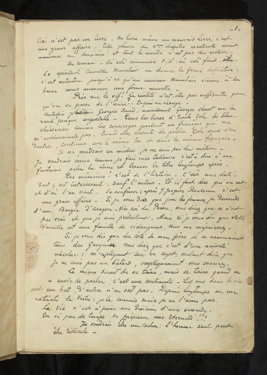 Prima e dopo - Prima pagina del testo principale da Paul Gauguin