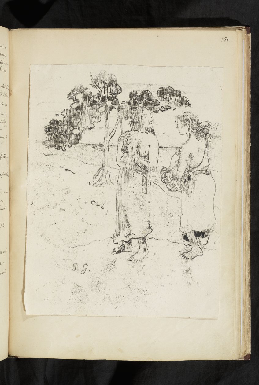 Avant et après - Due donne che conversano in un paesaggio da Paul Gauguin