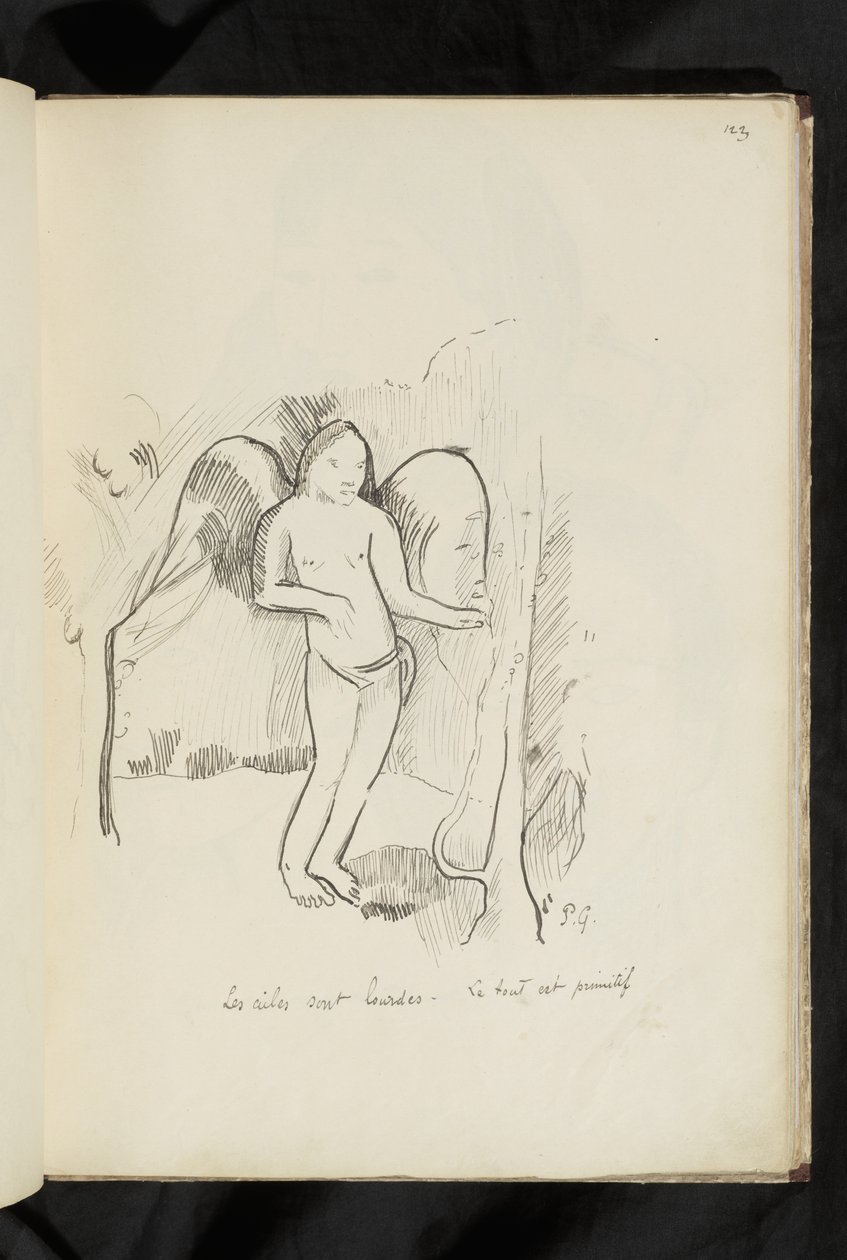 Avant et après - disegno "Le ali sono pesanti. Il tutto è primitivo" da Paul Gauguin