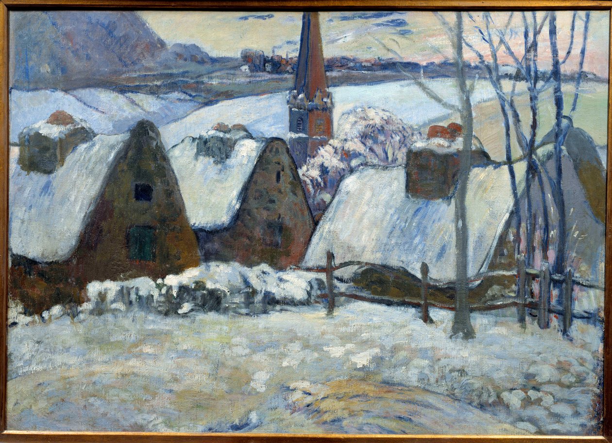 Villaggio bretone sotto la neve nel 1894 da Paul Gauguin