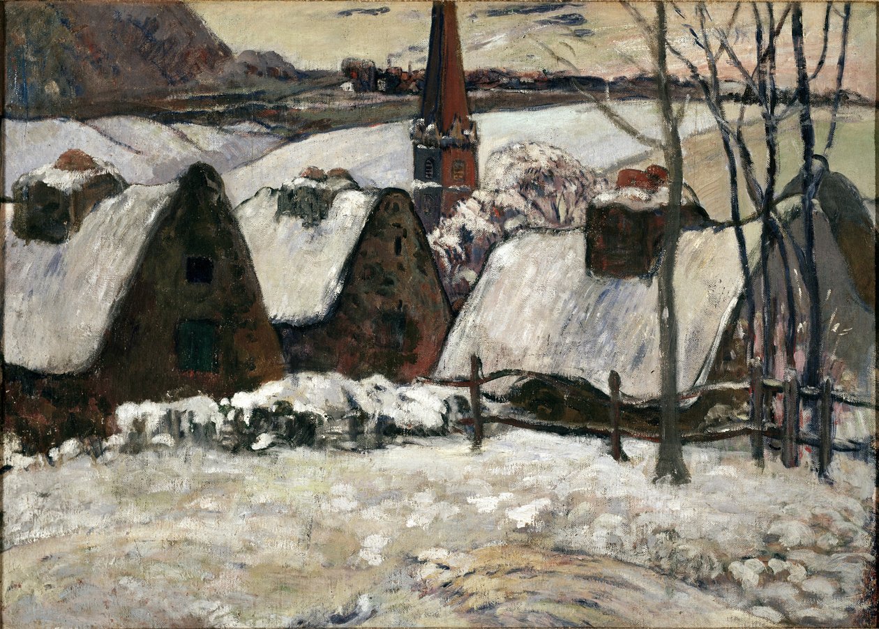 Villaggio bretone sotto la neve da Paul Gauguin