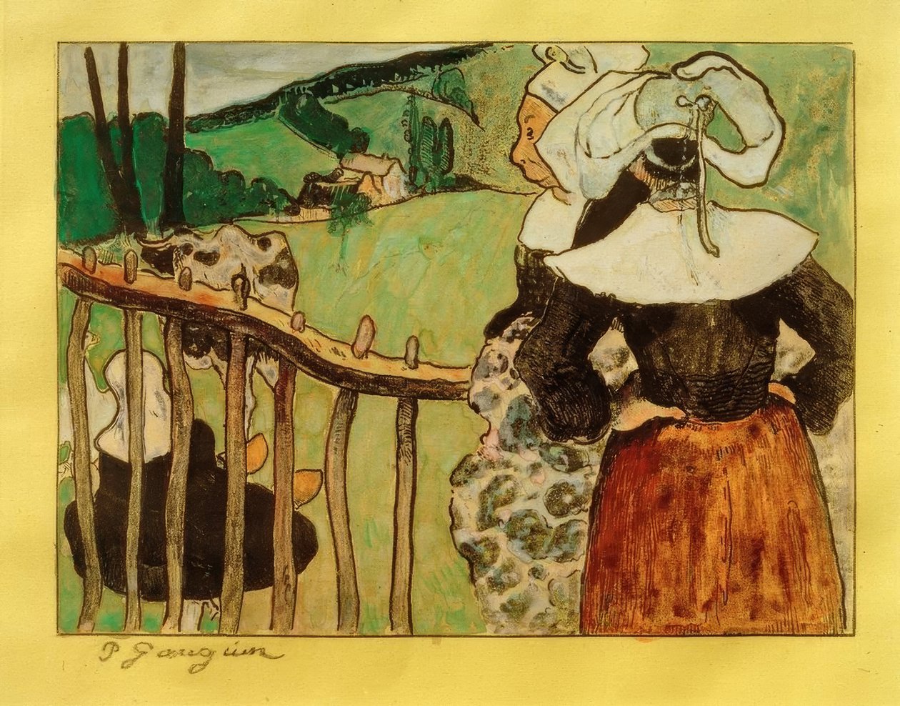 Bretoni alla barriera da Paul Gauguin