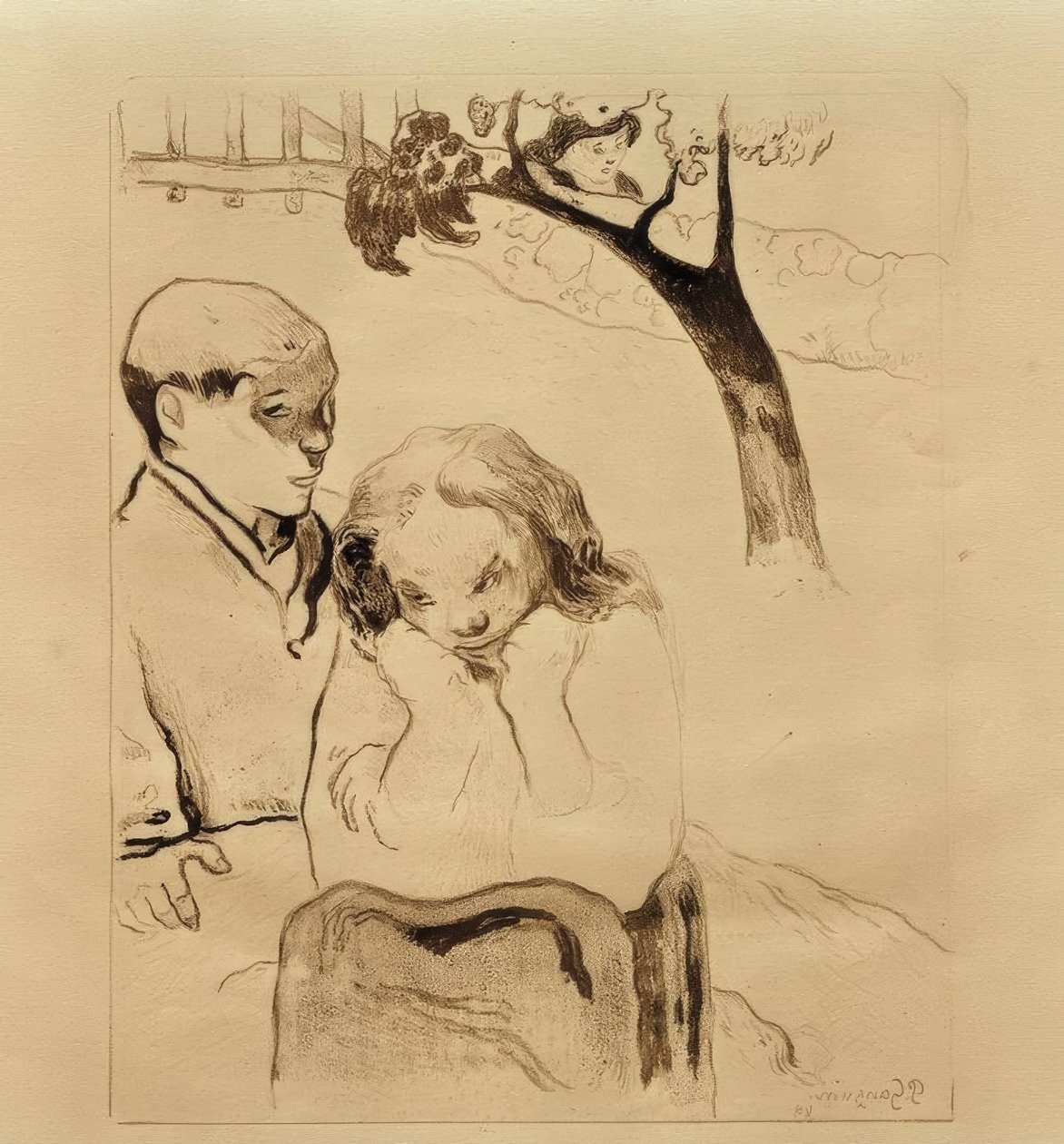 Bretoni alla barriera da Paul Gauguin