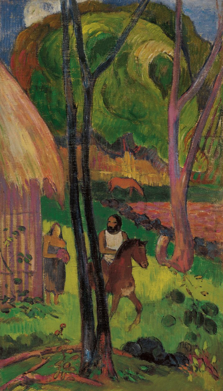 Cavaliere davanti alla capanna da Paul Gauguin