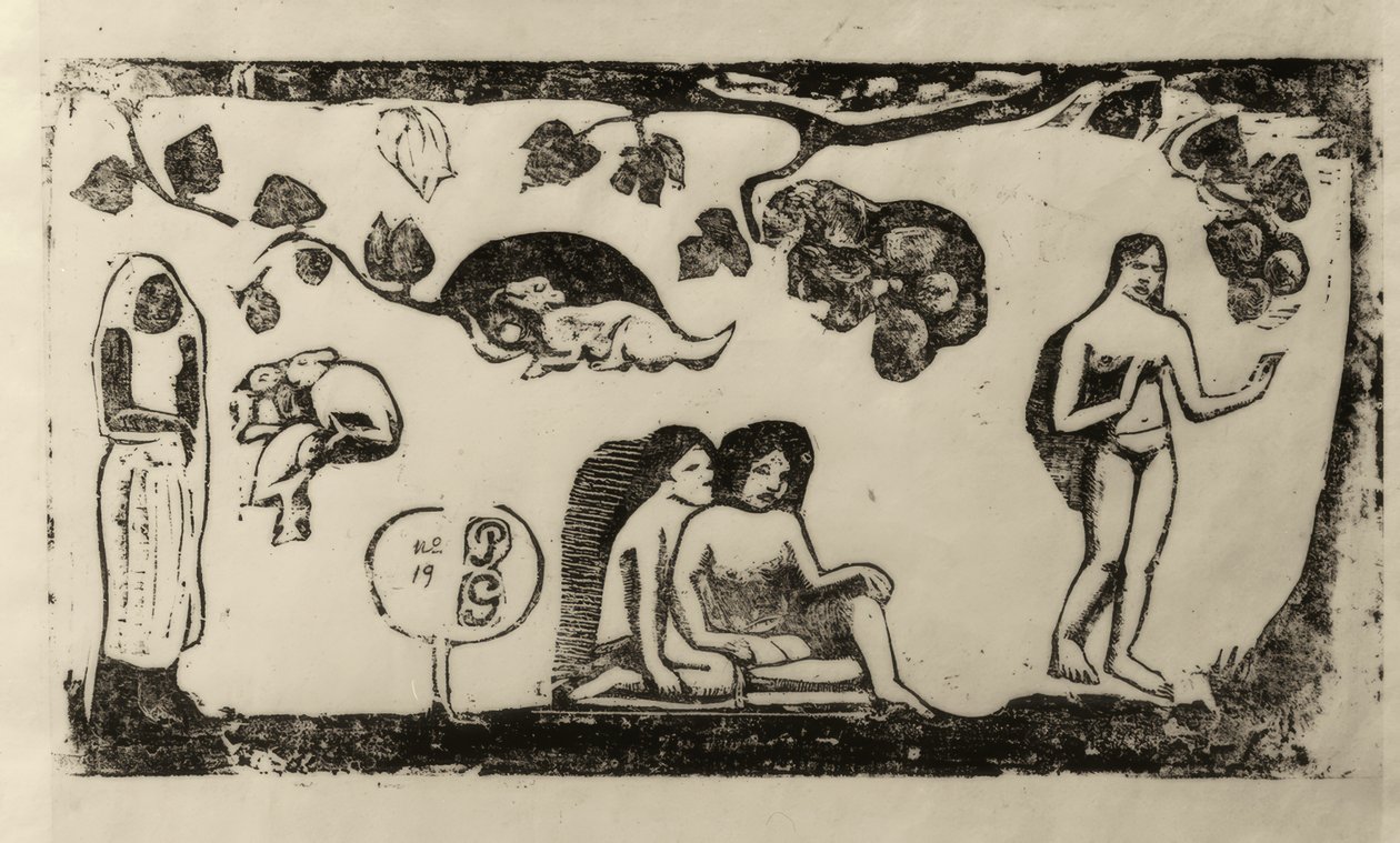 Donne, animali e fogliame da Paul Gauguin