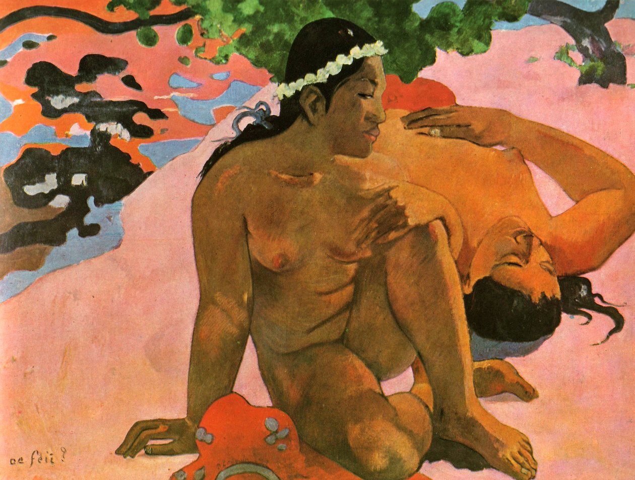 Francese:  Aha oe Feii (Cosa! Sei geloso) Aha Oe Feii da Paul Gauguin