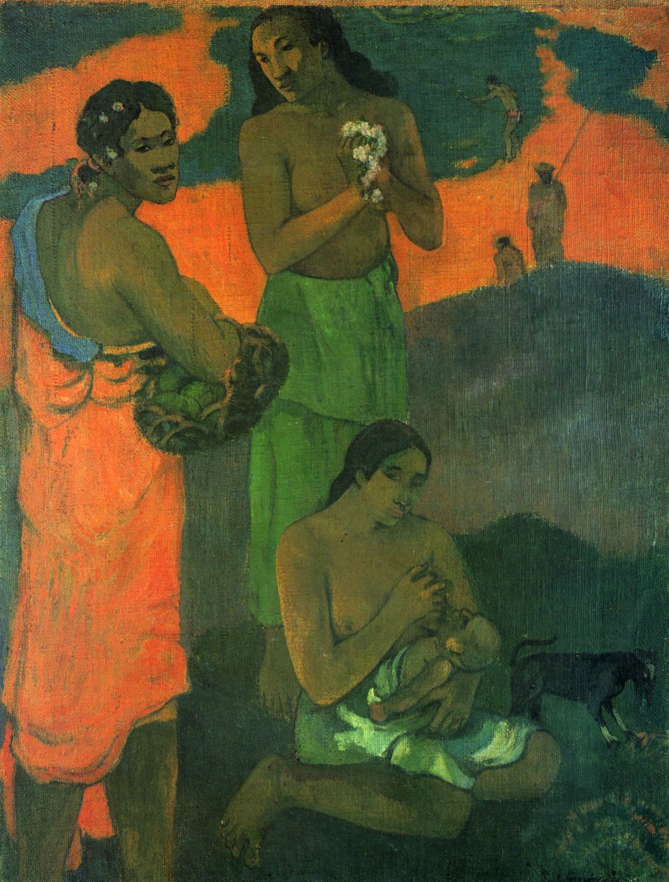 Francese: Femmes sur le bord de la mer, ou Maternité I Donne in riva al mare (Motherhood I) da Paul Gauguin