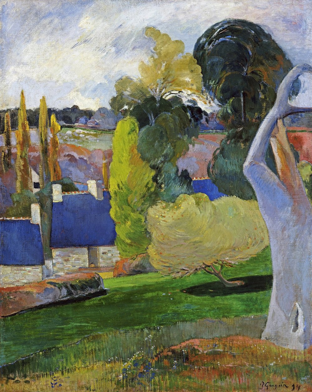 Francese:  Ferme en Bretagne II Una fattoria in Bretagna II da Paul Gauguin